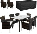 Gartenmöbel-Set, 150 × 90 cm, 7 cm, 160 kg, wasserabweisend, aus Polyrattan, für den Garten und die Terrasse, Braun/Schwarz/Weiß, Casaria