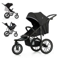 Kinderkraft Kinderwagen-Set, bis 5 kg, verstellbar, mit Liegeposition, Schwarz