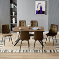 Essgruppe, 140 × 80 × 76 cm, verstellbar, für das Wohnzimmer und die Küche, aus Metall, Braun/Schwarz, LEWE
