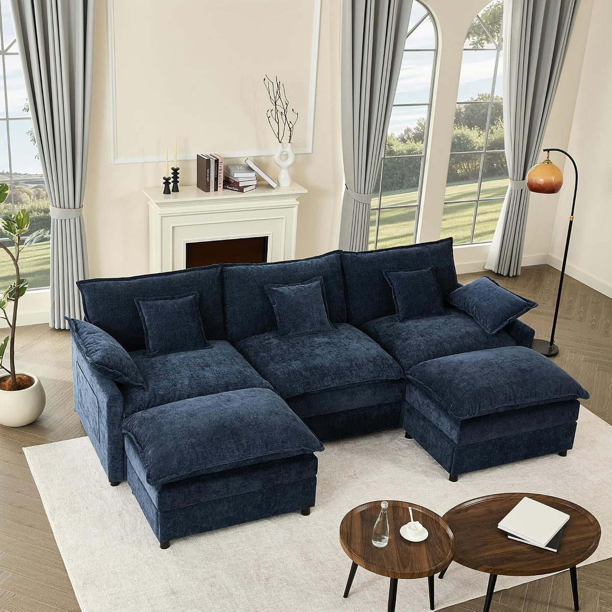 Sofa, für das Wohnzimmer, Navyblau, Litbird