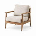 Eichenholzstuhl mit Polyesterbezug Beige