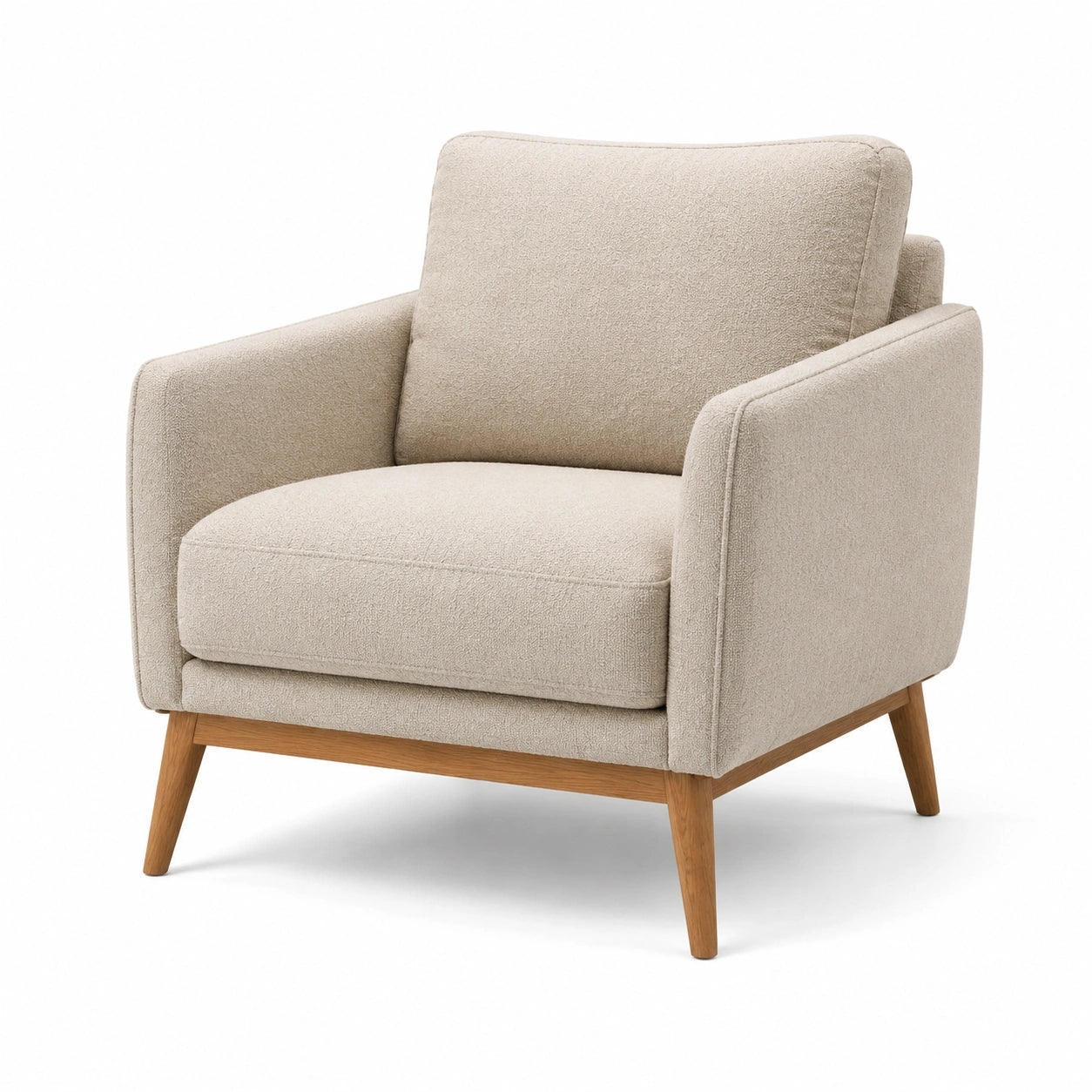 Stoffsessel Beige mit Holzrahmen 85x85x75 cm