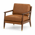 Sessel Walnussholz und PU-Leder Braun