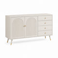 Weißes Sideboard aus MDF mit Metallakzenten 150cm x 40cm x 85cm