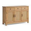 Sideboard Eichenholz und Naturgeflecht 120x40x85cm