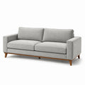 3-Sitzer Sofa aus grauem Leinen mit Holzbeinen 220 cm