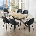 Essgruppe, 140 × 80 × 76 cm, für das Wohnzimmer und die Küche, Hellbraun/Schwarz, ANVOFONG