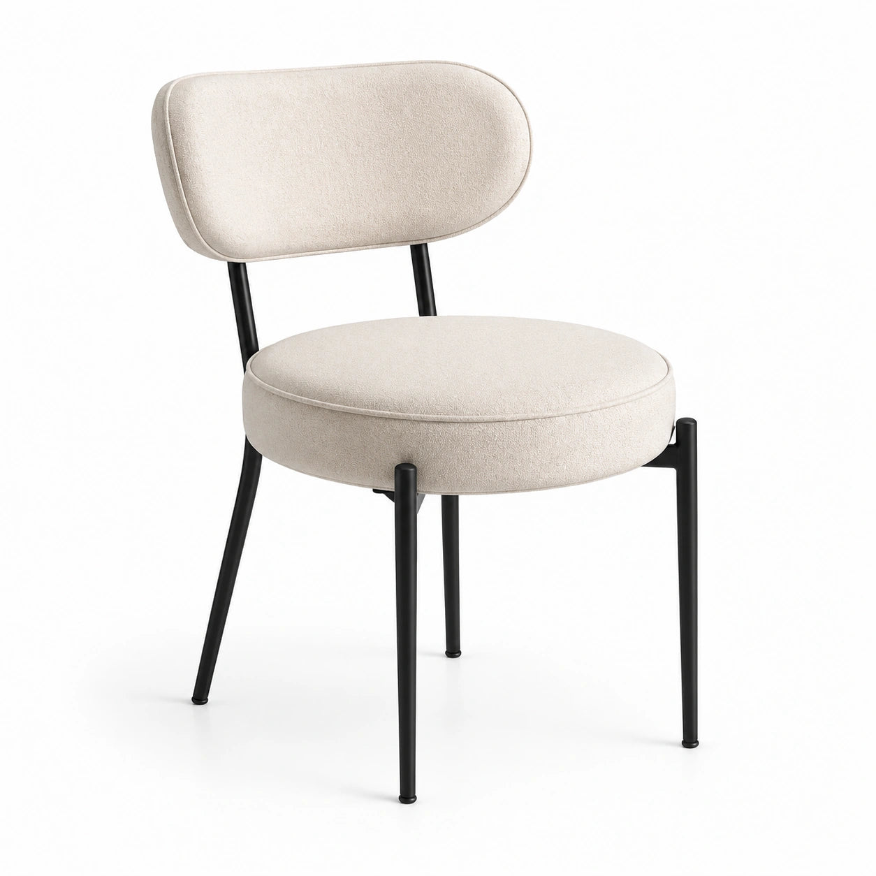 Esszimmerstuhl Stoff Metallgestell Beige