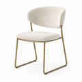 Esszimmerstuhl Bouclé-Stoff Metall Beige 80 cm
