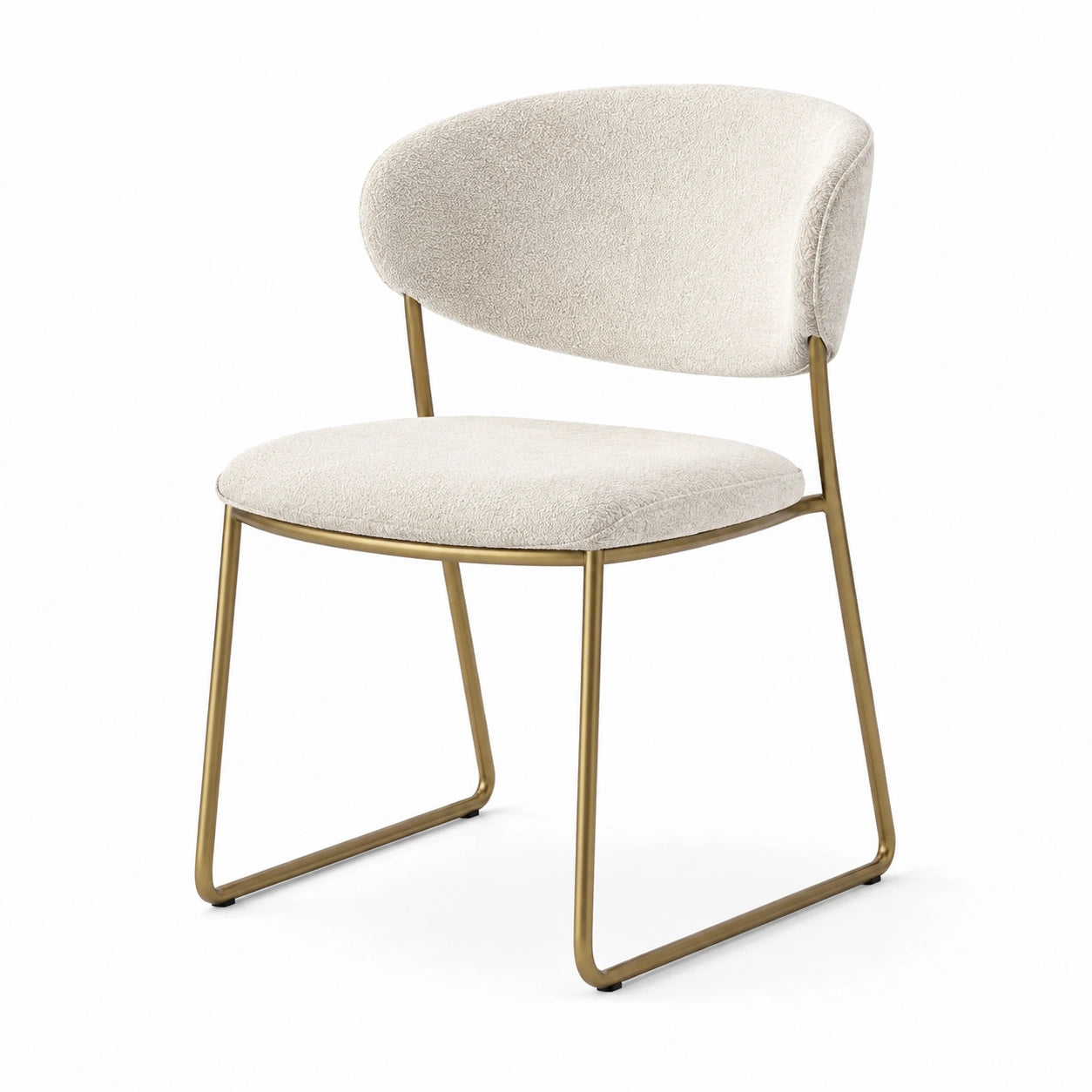 Esszimmerstuhl Bouclé-Stoff Metall Beige 80 cm