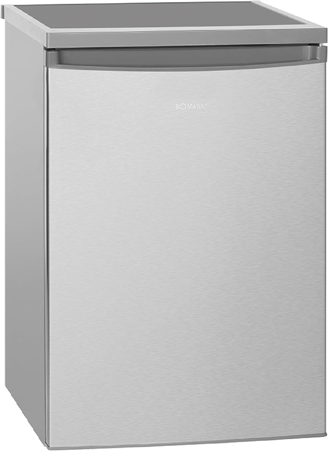 Kühlschrank, 133 L, 57.5 cm, höhenverstellbar, mit LED, mit Stauraum, Silber, Bomann