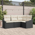 Sofa, 440 kg, aus Polyrattan, wasserdicht, für den Garten und die Terrasse, Schwarz/Weiß, HGKMBRY