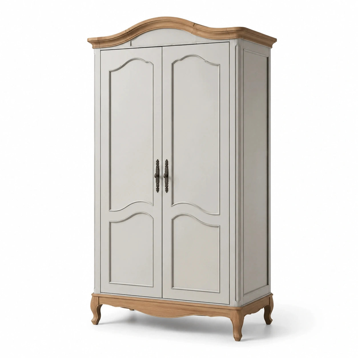 Zweiflügeliger Kleiderschrank Holz Grau 200cm