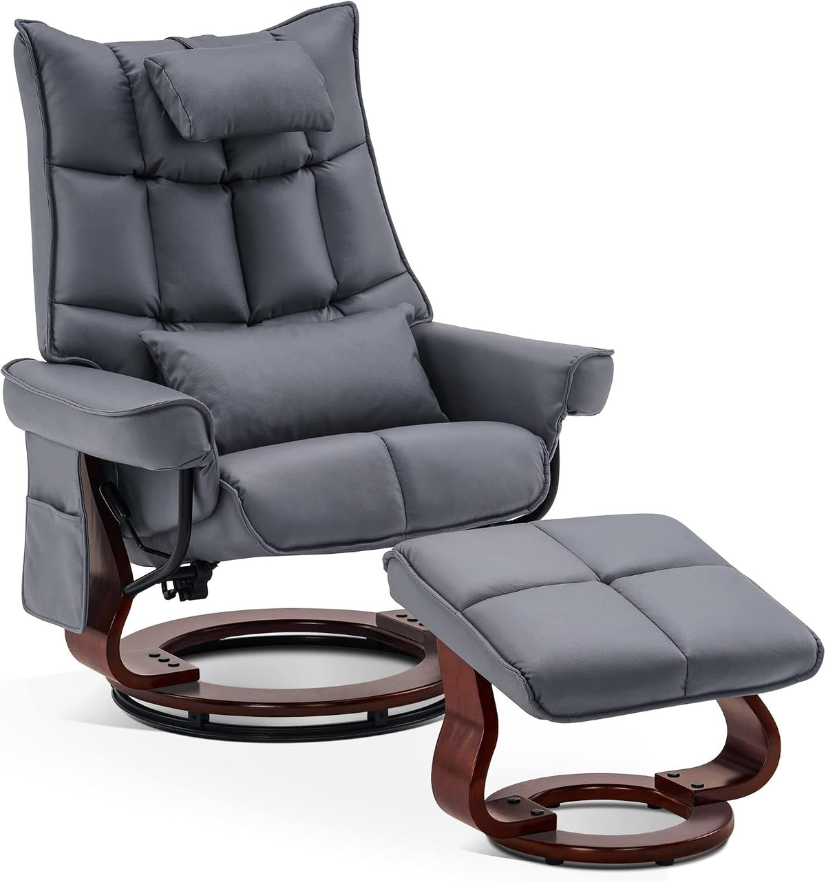 Sessel, verstellbar, für das Wohnzimmer, Blaugrau, M MCombo
