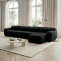 Sofa Ecksofa L, aus Stoff, Schwarz, vutizal