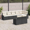 Sofa, 880 kg, aus Polyrattan und Polyester, wasserabweisend, wasserdicht, mit Stauraum, für den Garten und die Terrasse, Schwarz/Weiß, HGKMBRY