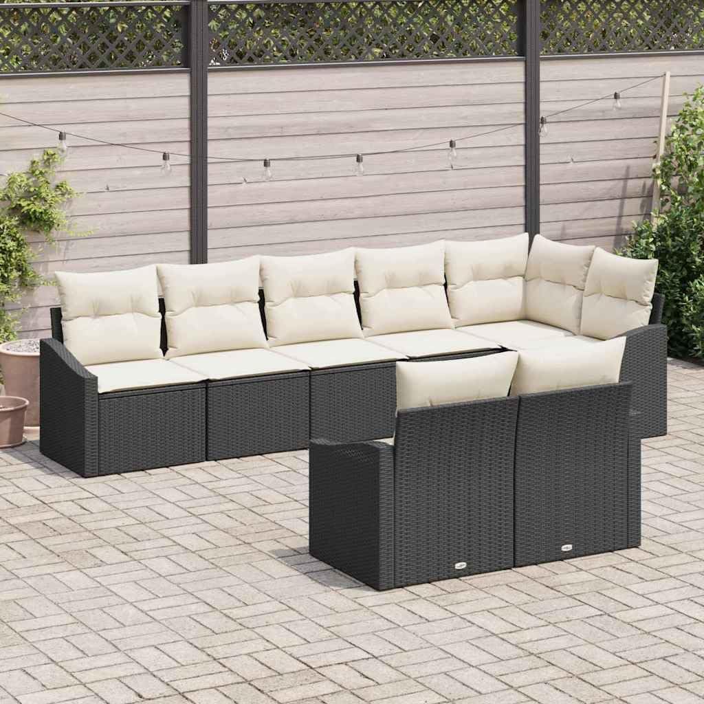 Sofa, 880 kg, aus Polyrattan und Polyester, wasserabweisend, wasserdicht, mit Stauraum, für den Garten und die Terrasse, Schwarz/Weiß, HGKMBRY