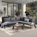 Gartenmöbel-Set Gartenlounge Set, verstellbar, aus Aluminium, für den Garten und die Terrasse, Grau, OC Orange-Casual