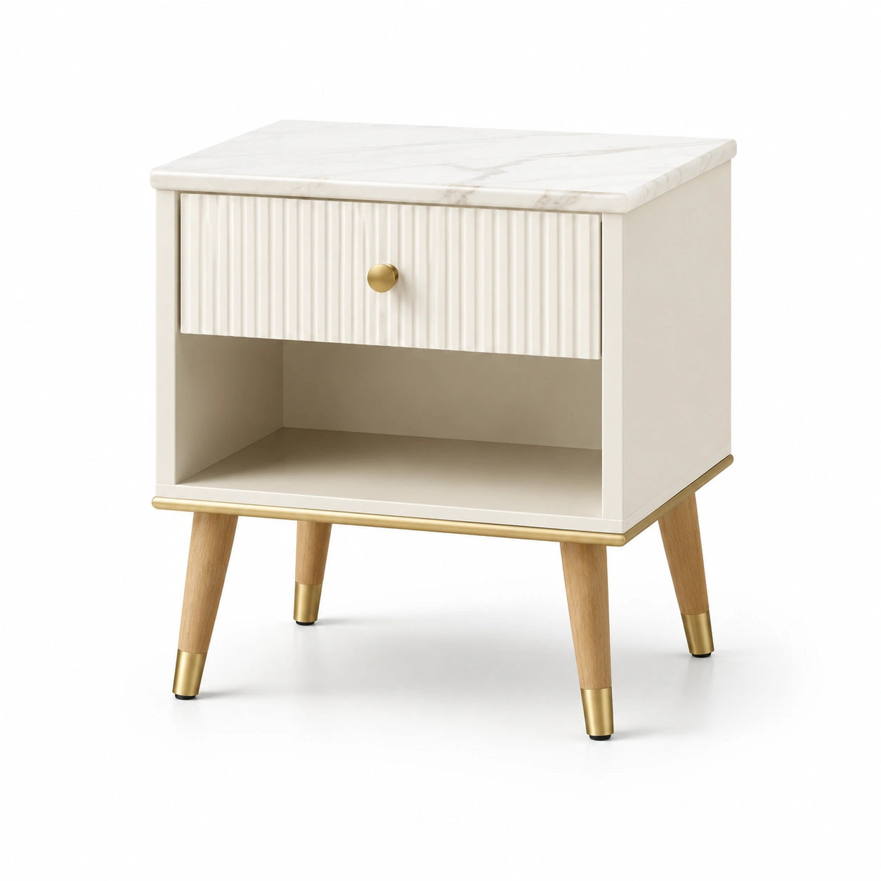 Nachttisch MDF mit Marmoreffekt 45x35x55cm