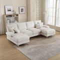 Sofa, für das Wohnzimmer, aus Metall, Beige, OPODEE
