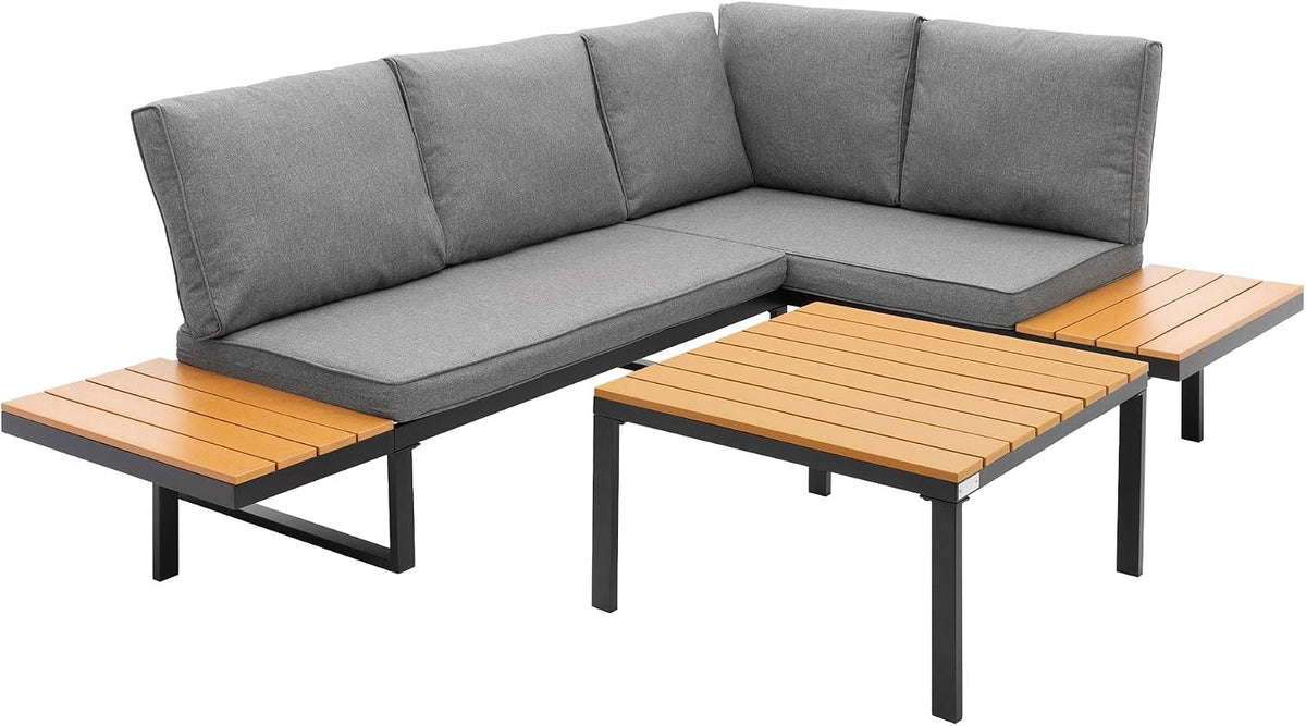 Gartenmöbel-Set, für den Garten und die Terrasse, Grau, ML DESIGN modern living