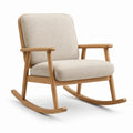 Schaukelstuhl aus Eichenholz mit Polyesterbezug Beige