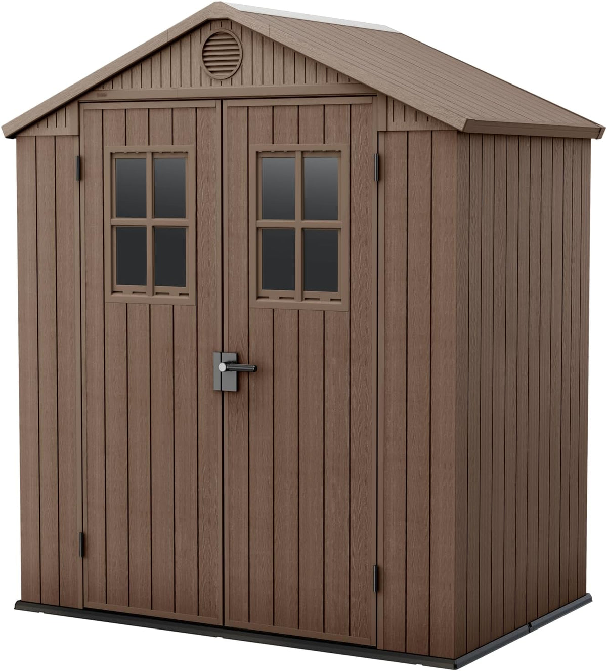Gerätehaus, 6 × 4 m, mit Vorhängen, für den Garten, Braun, Keter