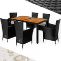 Gartenmöbel-Set, 150 × 90 cm, 7 cm, 160 kg, aus Polyrattan, höhenverstellbar, für den Garten und die Terrasse, Schwarz/Braun, Casaria
