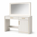 Schminktisch MDF Weiß mit LED-Spiegel 115x135x38 cm