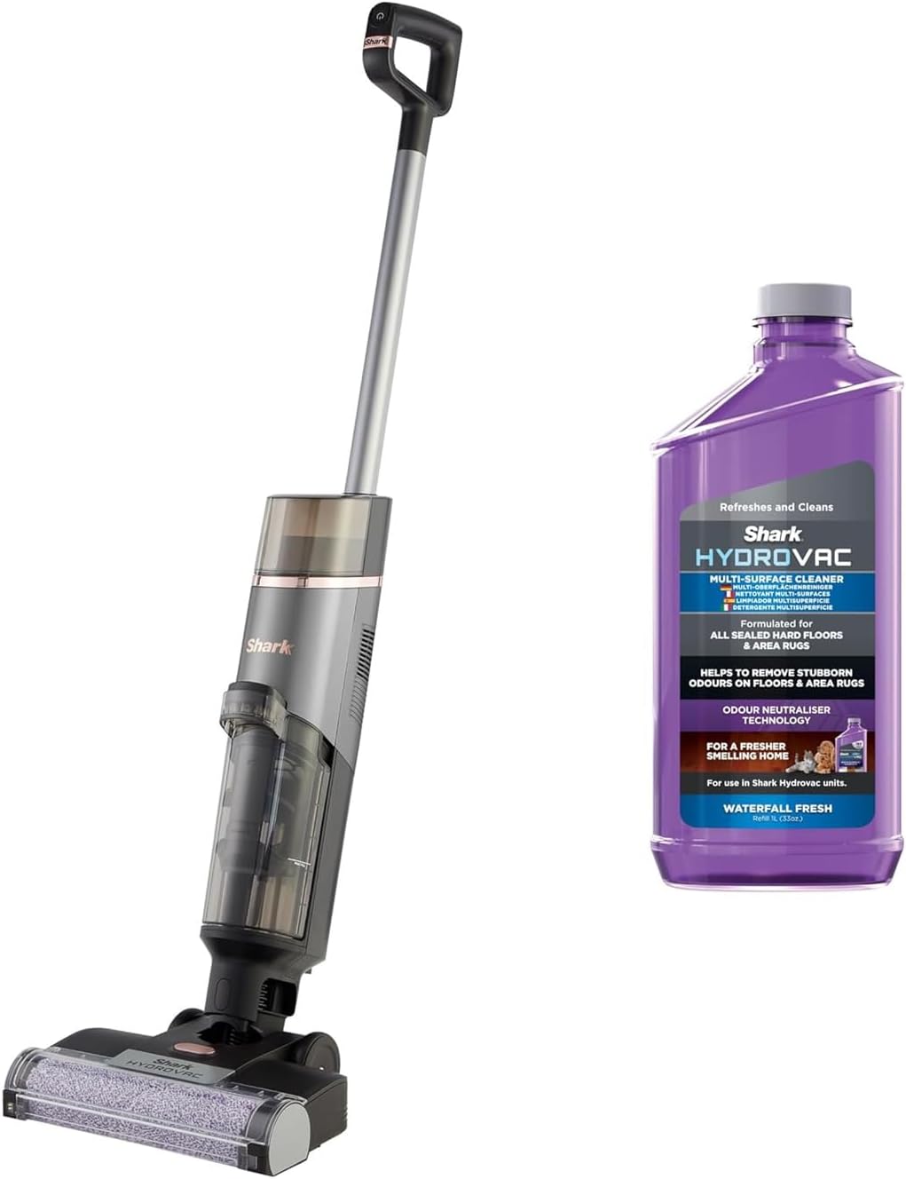 Nass- und Trockensauger WD210EUCP, 1,5 l, 88,5 m², mit Selbstreinigung, kabellos, Grau/Schwarz, Shark