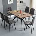Essgruppe, 140 × 80 × 76 cm, aus Stoff, für das Wohnzimmer und die Küche, Dunkelbraun/Grau, ANVOFONG