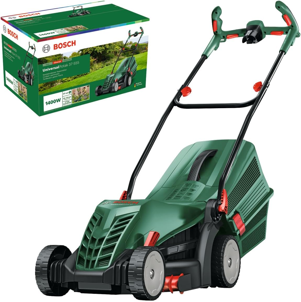 Bosch Rasenmäher, 1400 W, 37 cm, klappbar, Grün/Schwarz