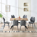Essgruppe, 140 × 80 × 76 cm, für das Wohnzimmer und die Küche, Grau/Schwarz/Holzfarben, LEWE