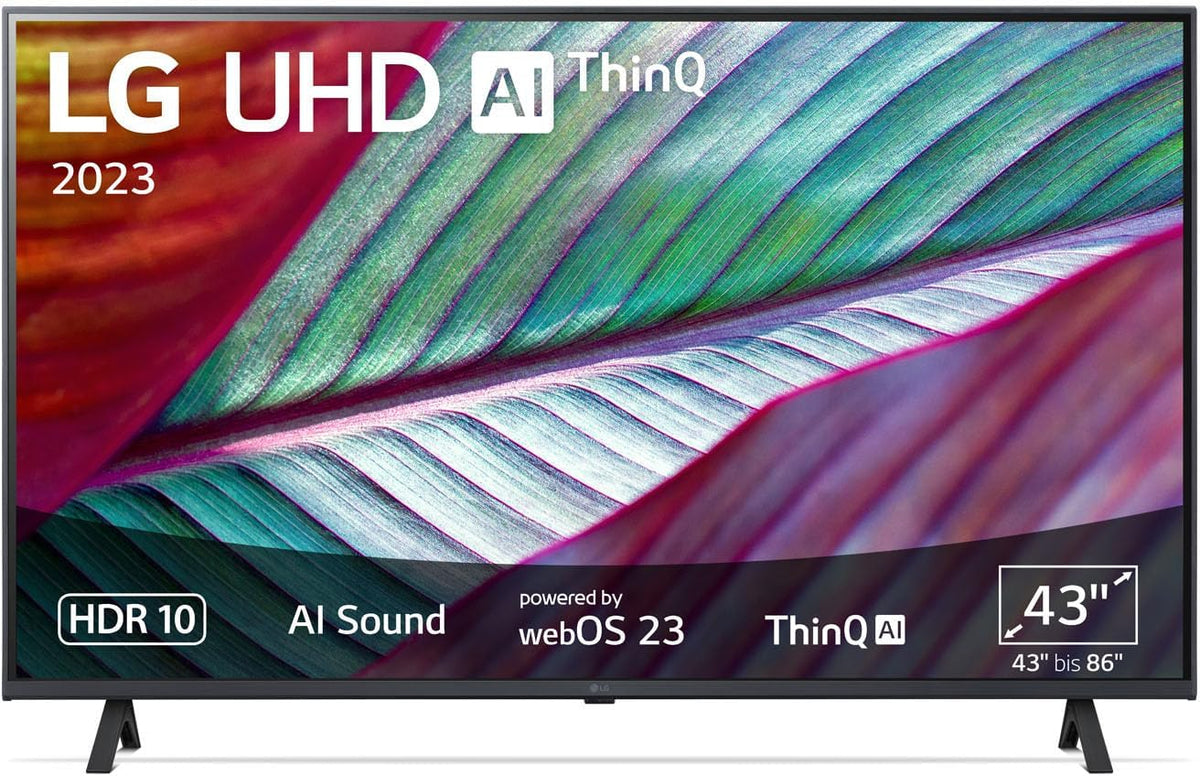 LG Smart-TV, 43 Zoll, 60 Hz, 109 cm, Schwarz, mit LED, mit WLAN, mit Fernbedienung, mit USB