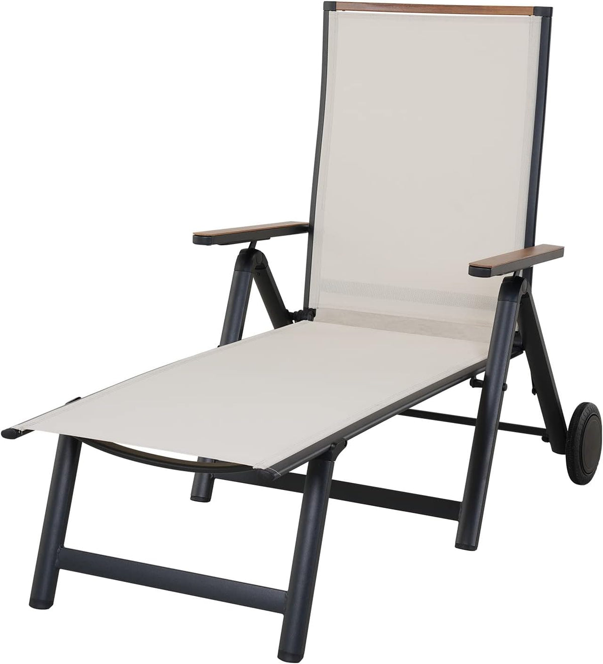 Grand patio Liegestuhl Klappbar Sessel, verstellbar, aus Aluminium, für den Garten und die Terrasse, Beige
