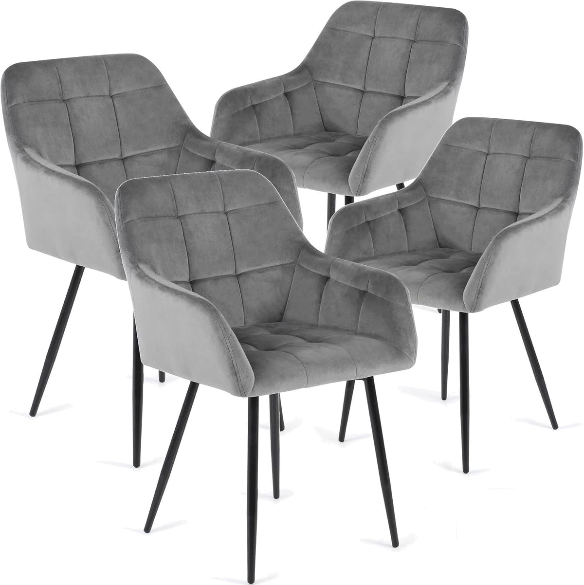 Perfur Casa Sessel, aus Metall, für das Wohnzimmer und die Küche, Grau