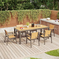 Gartenmöbel-Set Aluminium, 189 cm, wasserdicht, aus Aluminium, für den Garten und die Terrasse, Teakfarben/Grau, TRIUMPHKEY