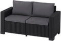 Sofa, 141 × 68 × 72 cm, wasserdicht, für den Garten, aus Polyrattan und Kunststoff, Graphit/Cool Grey, Allibert