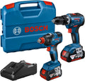 Bosch Akku-Bohrschrauber, 18 V, 4.0 Ah, bürstenlos, Blau/Schwarz/Rot