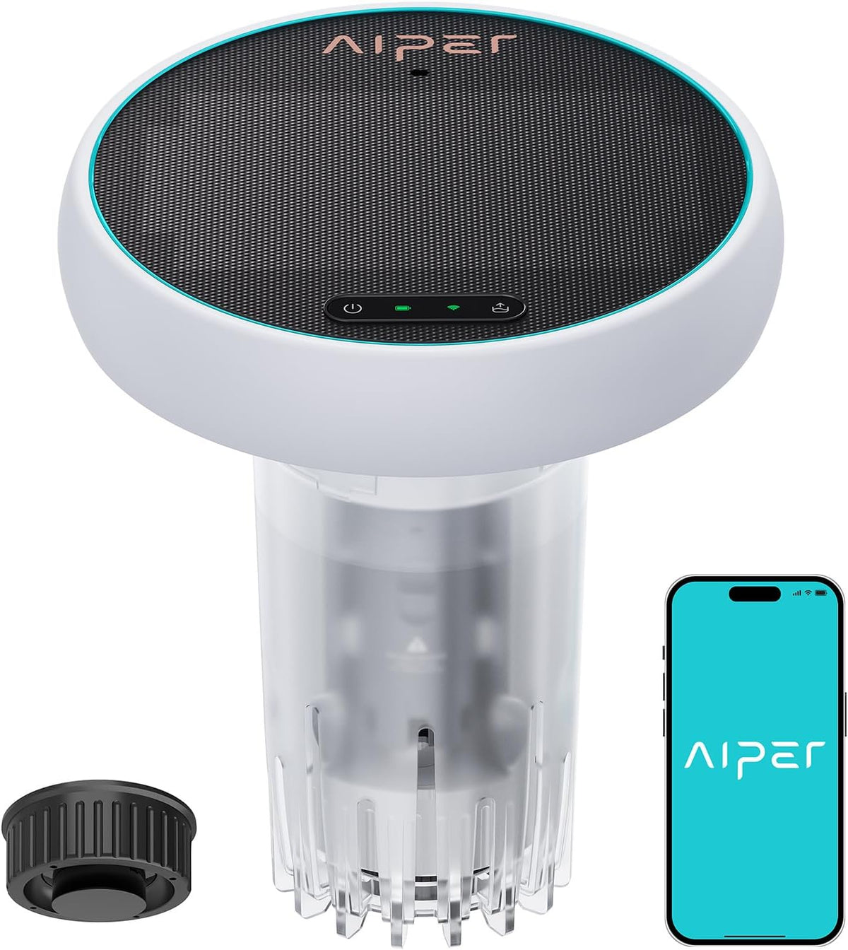 AIPER in-1 Poolroboter, mit WLAN, mit App-Steuerung, Schwarz/Weiß