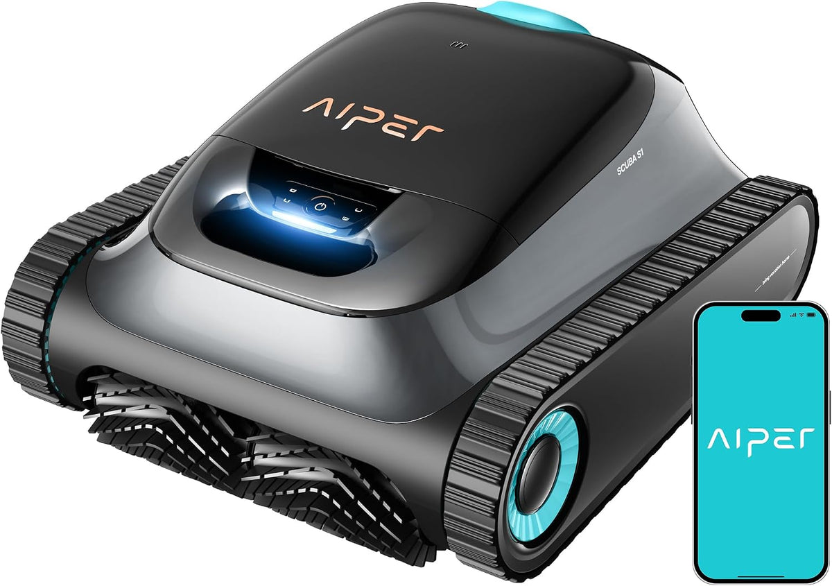 AIPER S1 Aufstellpool, mit App-Steuerung, Schwarz/Grau/Blau