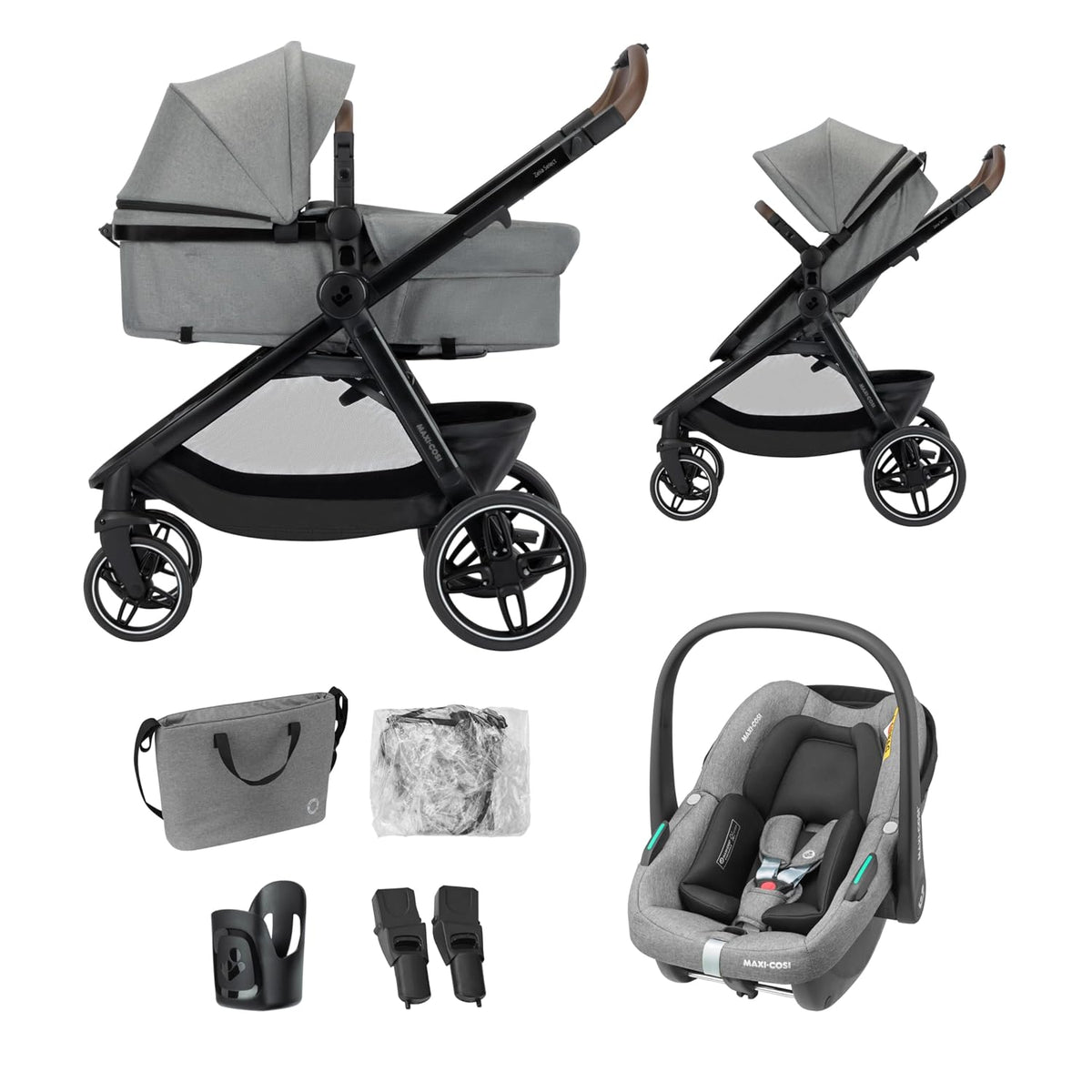hauck Kinderwagen-Set, 0–22 kg, klappbar, verstellbar, Grau