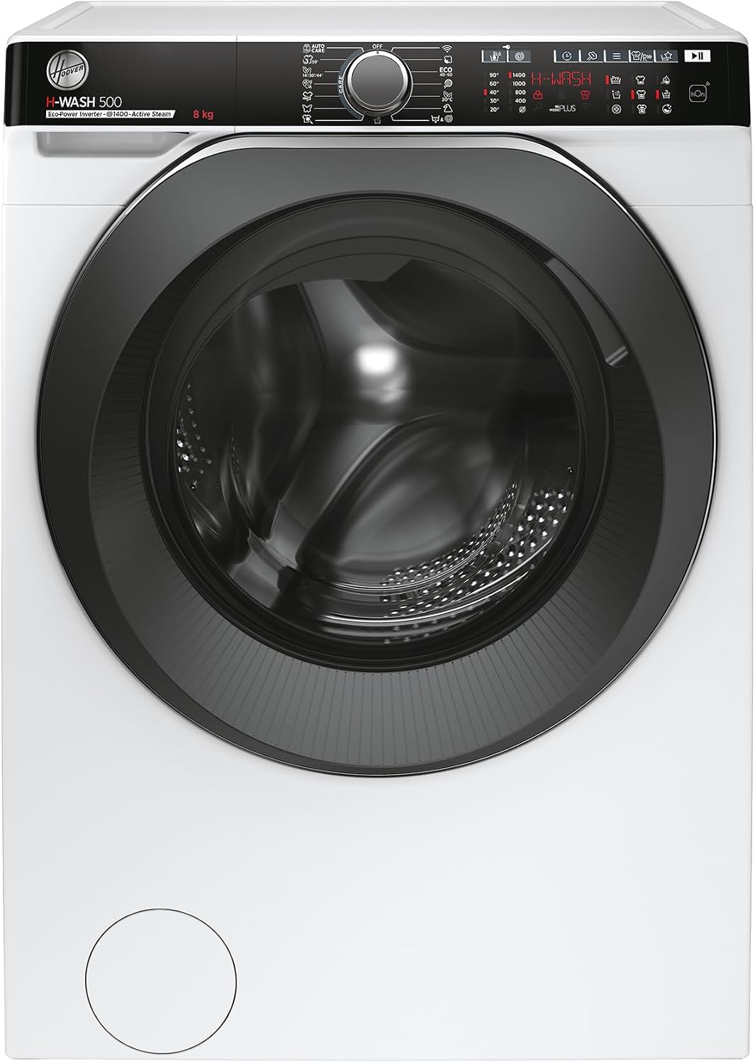 Hoover Waschmaschine, 8 kg, mit WLAN, Weiß/Schwarz