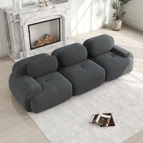 Sofa Rahmenloses 3, für das Wohnzimmer und das Schlafzimmer, Schwarz, STAPERFO