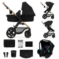 Kinderkraft MOOV 2 Kinderwagen-Set, 40–75 cm, bis 27 kg, verstellbar, mit Liegeposition, Schwarz