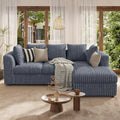 Sofa, 212 × 150 cm, für das Wohnzimmer, Blau, Hawthyhome