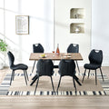 Essgruppe, 140 × 80 × 76 cm, für das Wohnzimmer und die Küche, Holz/Schwarz, LEWE
