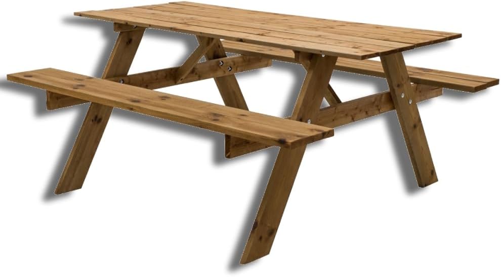 Picknicktisch, 164 × 150 × 77 cm, Braun, SUNWOOD