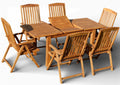 Gartenmöbel-Set, 180 × 80 cm, verstellbar, klappbar, für den Garten, Braun, ALEOS.