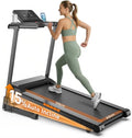 Jolauf Laufbänder, 14 km/h, 136 kg, klappbar, mit LED, für das Büro, Schwarz